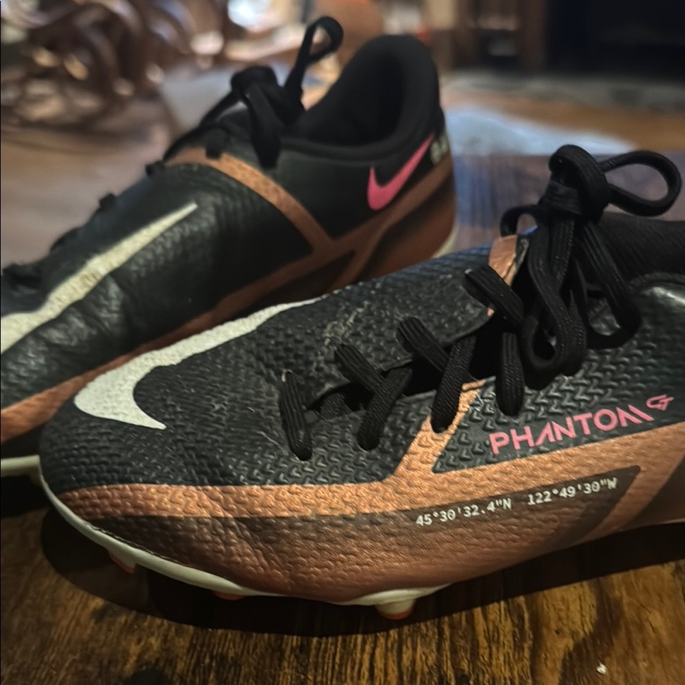 Nike Kids Black and Bronze Athletic Shoes